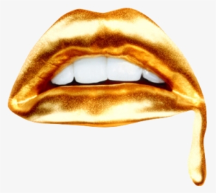 Lips, Gold, And Teeth Image - Transparent Background Gold Lips Png, Png Download, Transparent PNG