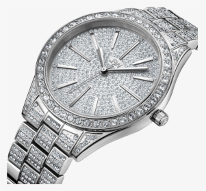 Jbw Cristal J6346c Silver Diamond Watch Angle - Gold And Diamond Watch, HD Png Download, Transparent PNG