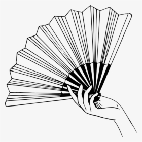 Japan Clipart Drawing - Fan Black And White, HD Png Download, Transparent PNG