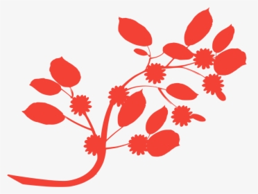 Silhouette Of A Flower On Branch, HD Png Download, Transparent PNG