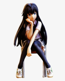 Anime Girl Sitting On The Chair Png Image - Anime Girl Sitting Down, Transparent Png, Transparent PNG