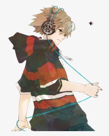 Anime Boy Is Listening Music Png Image - Anime Boy Listening To Music, Transparent Png, Transparent PNG