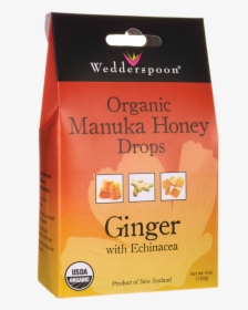Wedderspoon Organic Manuka Honey Drops Ginger With - Wedderspoon Manuka Honey Throat Lozenges, HD Png Download, Transparent PNG
