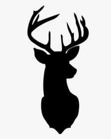 Reindeer White-tailed Deer Clip Art - Deer Head Stag Silhouette, HD Png Download, Transparent PNG