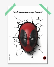 Deadpool Tacos Wall Break Through Poster - Deadpool Wall Sticker, HD Png Download, Transparent PNG