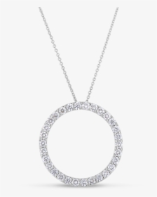 Roberto Coin Circle Pendant With Diamonds - Diamond Pendant Necklace Circle, HD Png Download, Transparent PNG