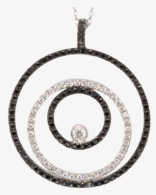 18k Gold Diamond Three Black And White Pave Set Circle - Locket, HD Png Download, Transparent PNG