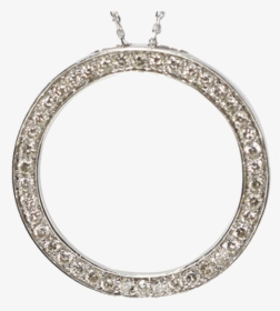 14k White Gold Round Cut Circle Of Life Diamond Pendant - Locket, HD Png Download, Transparent PNG
