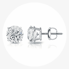 Transparent Diamond Sparkle Png - 4 Prong Diamond Stud Earrings, Png Download, Transparent PNG