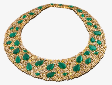 Emerald & Multi-colored Diamond Bib Necklace, - Diamond Bib Necklace, HD Png Download, Transparent PNG