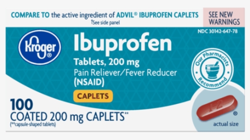 Ibuprofen 50 Caplets Kroger, HD Png Download, Transparent PNG