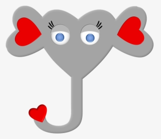 Elephant, Animal, Heart, Grey, Design, Love, Cute - Animaux En Coeur, HD Png Download, Transparent PNG