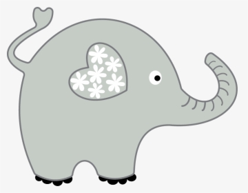 Clip Elephant Ears Clipart - Elephant With Heart Ear, HD Png Download, Transparent PNG
