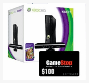 Free $100 Gift Card With Xbox 360 4gb With Kinect Is - Xbox 360 S With Kinect, HD Png Download, Transparent PNG