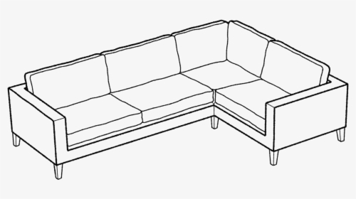 Transparent Back Of Couch Clipart - L Shaped Sofa Drawing Easy, HD Png