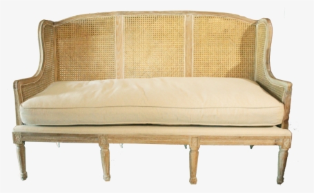 French Cane Back Sofa - Studio Couch, HD Png Download, Transparent PNG