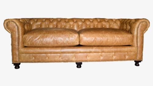 Light Tan Leather Chesterfield Sofa With Two Cushions, - Chesterfield Sofa With Two Cushions, HD Png Download, Transparent PNG