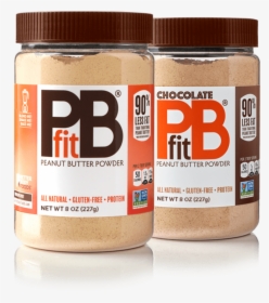 Two Containers Of Original And Chocolate Sugar-free - Pbfit Peanut Butter Powder, HD Png Download, Transparent PNG