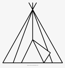 Teepee Coloring Page - Tipi Drawing, HD Png Download, Transparent PNG