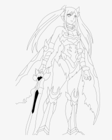 Erza Scarlet Flame Empress Armor Lineart By Cursedicedragon - Armor Erza Scarlet Drawing, HD Png Download, Transparent PNG
