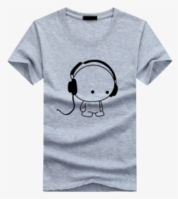 3d Anime Funny T-shirts White - Headset Design T Shirt Print, HD Png Download, Transparent PNG