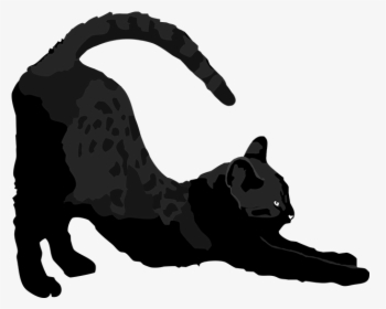 Cat Silhouette Stretching, HD Png Download, Transparent PNG