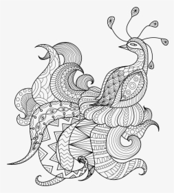 Mandala De Animales Para Colorear - Peacock Colouring Tattoo, HD Png Download, Transparent PNG