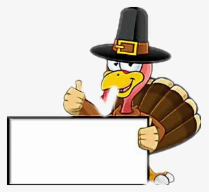 #turkey Pavo Thanksgiving - Cartoon Turkey Holding Sign, HD Png Download, Transparent PNG