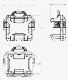 Dimensions Of The Nanuk 905 Dji Spark Hard Case - Technical Drawing, HD Png Download, Transparent PNG