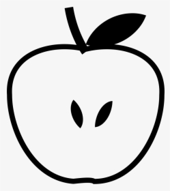 Apple Silhouette - Half Apple Clipart Black And White, HD Png Download, Transparent PNG