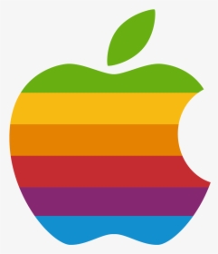 Apple Rainbow Logo Vector Classic Multi Color - Old Apple Logo Vector, HD Png Download, Transparent PNG