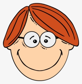 Smiling Red Head Boy With Glasses Svg Clip Arts - Clipart Boy Face, HD Png Download, Transparent PNG