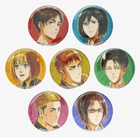 Attack On Titan Anime Erwin Smith Eren Levi Ackerman - 進撃 の 巨人 アート 缶 バッチ, HD Png Download, Transparent PNG