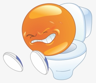 On The Toilet Emoji 32 Decal - Pooping Emoticon, HD Png Download, Transparent PNG
