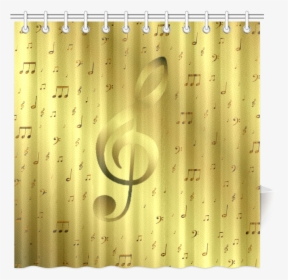 Golden Music Notes Shower Curtain 72 X72 - Curtain, HD Png Download, Transparent PNG