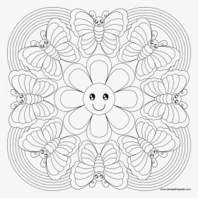 Butterfly Rainbow Mandala To Color Mandala Coloring, - Abstract Coloring Pages For Kids, HD Png Download, Transparent PNG
