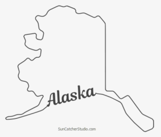 Free Alaska Outline With State Name On Border, Cricut - Line Art, HD Png Download, Transparent PNG