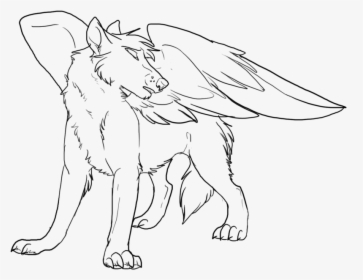 Coloring Book Dog Baby Wolves Puppy Drawing - Female Wolf With Wings Coloring Pages, HD Png Download, Transparent PNG