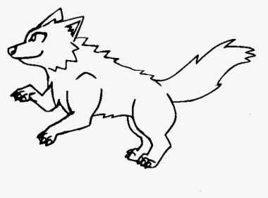 Dog Black And White Line Art Cartoon Clip Art - Outline Picture Of A Wolf, HD Png Download, Transparent PNG