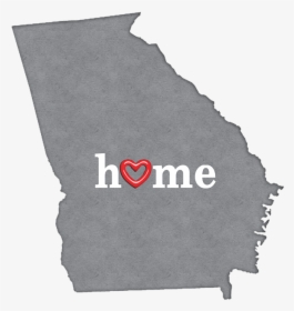 State Map Outline Georgia With Heart In Home, HD Png Download, Transparent PNG