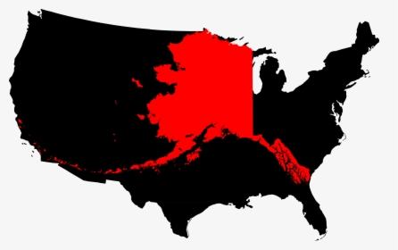Alaska Compared To The United States Map - Alaska On United States, HD Png Download, Transparent PNG
