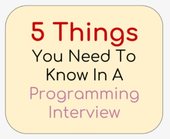 5 Things You Need To Know In A Programming Interview - Human Action, HD Png Download, Transparent PNG