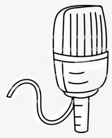Microphone Drawing Vector And Stock Photo - Line Art, HD Png Download, Transparent PNG