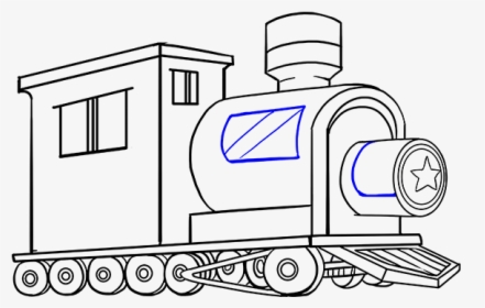 How To Draw A Train In A Few Easy Steps Easy Drawing - Train Drawing Easy, HD Png Download, Transparent PNG