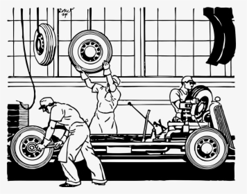 Car Assembly Line Drawing, HD Png Download, Transparent PNG