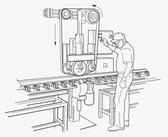 Machine, Factory, Polishing, Rail, Labor, Worker - Factory Worker Clipart Black And White, HD Png Download, Transparent PNG