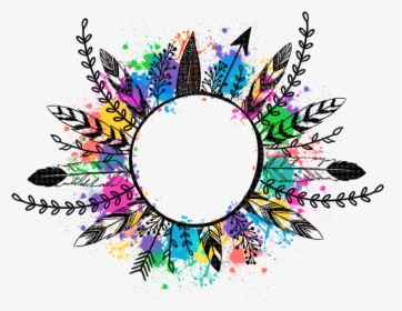 #feather #feathers #arrow #wreath #featherart #featherwreath - Feathers And Arrow In Round, HD Png Download, Transparent PNG