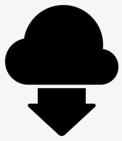 Download Black Symbol Of A Cloud And Down Arrow, HD Png Download, Transparent PNG