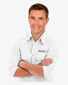 A Service Technician In Front Of A Home In Allen Town - Top Gun Pest Control, HD Png Download, Transparent PNG