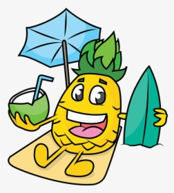 Beach, Pineapple, Cartoons, Funny - Clown, HD Png Download, Transparent PNG